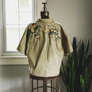 Madewell army green shirt